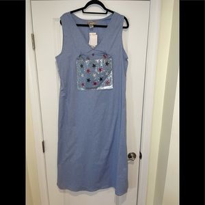 BSA Women's Day Dress w/3 interchangeable designs Sleeveless v neck NWT …